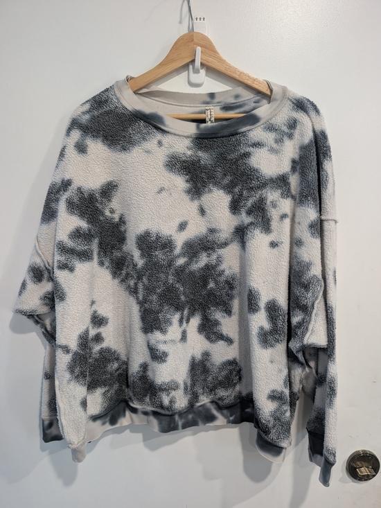 Intimately By Free People Tops - Intimately Free People Kelly Washed Tie-Dye Sweatshirt Size Small Gray/White